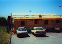 The Genesis Safety System used to assist the roofing of a structure created by trainees of the carpenter's union.